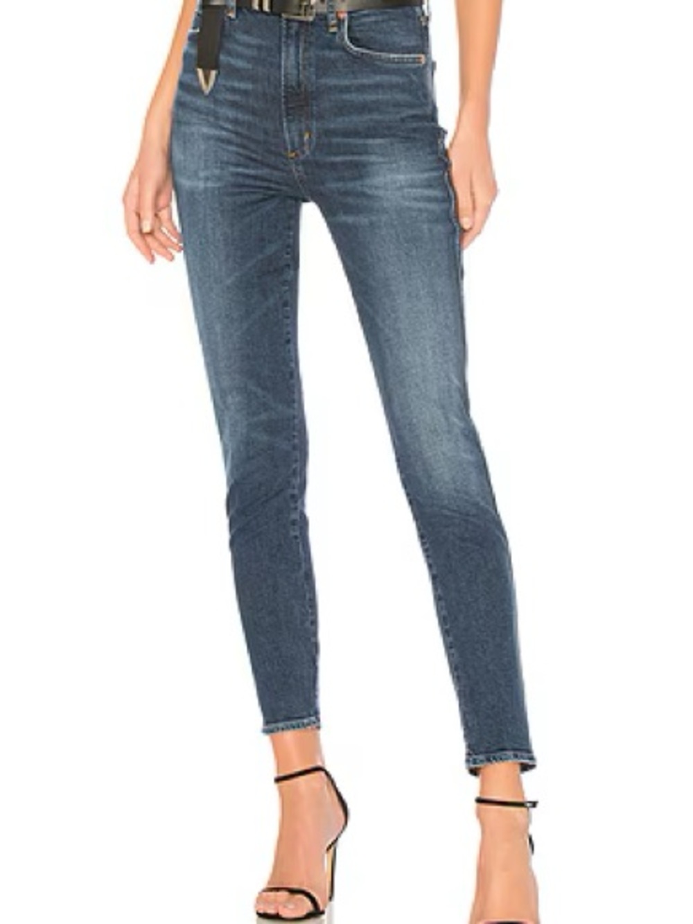Agolde Roxanne Super Highrise Skinny Denim Jeans Dark Blue Wash 31
